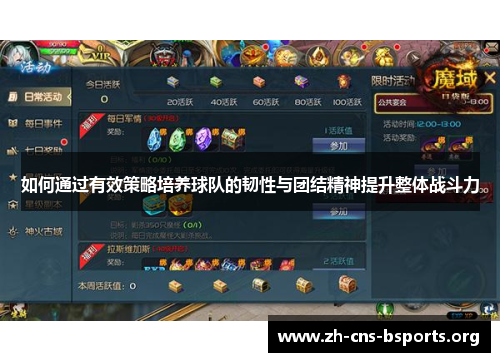 如何通过有效策略培养球队的韧性与团结精神提升整体战斗力